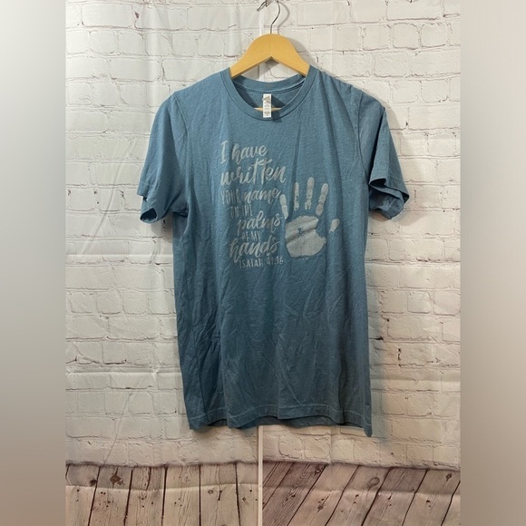 Canvas Soft Christian Graphic Palm Of Hand Tee Womens Size Small - Picture 2 of 5